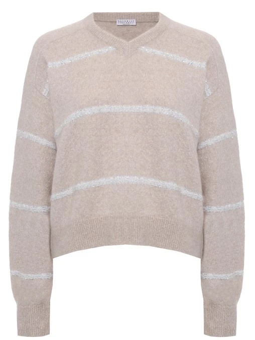 Пуловер в полоску BRUNELLO CUCINELLI