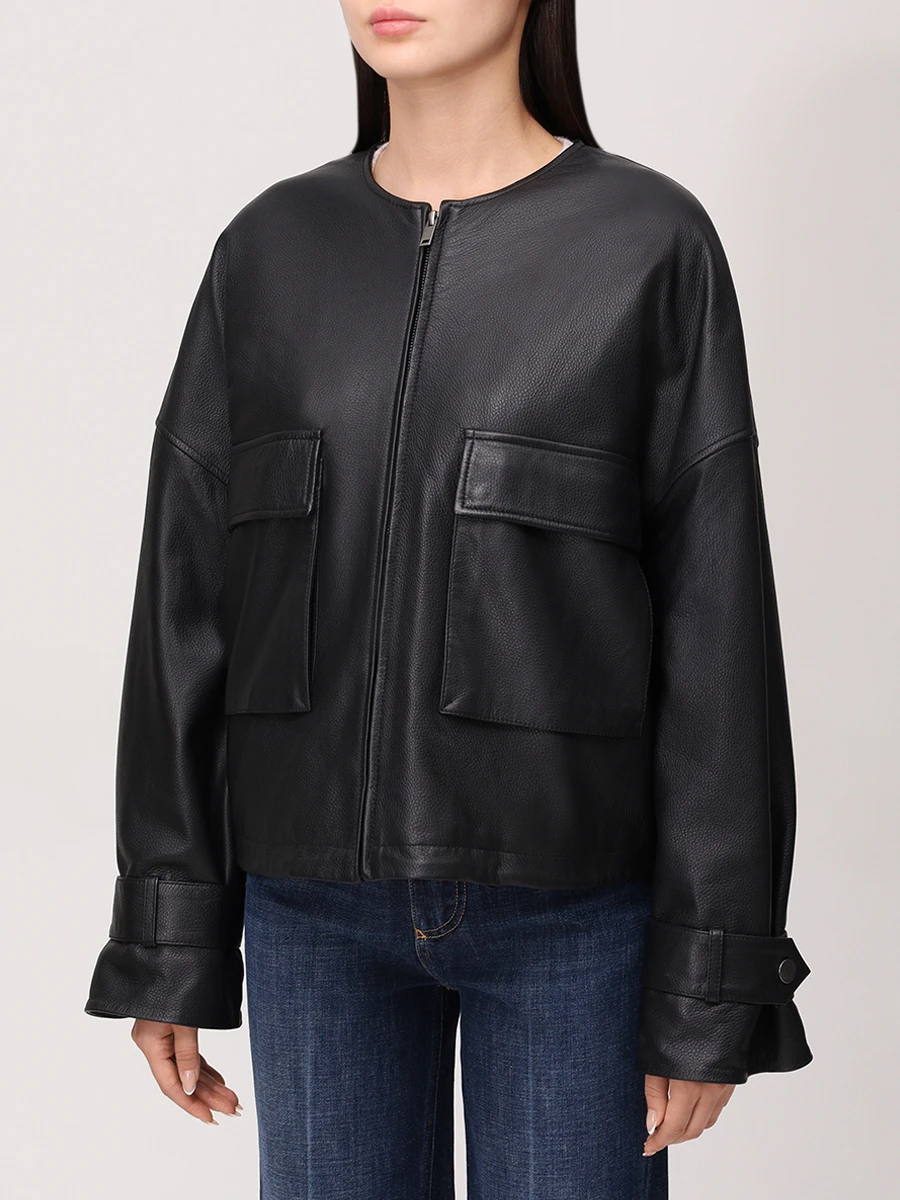 Бомбер кожаный