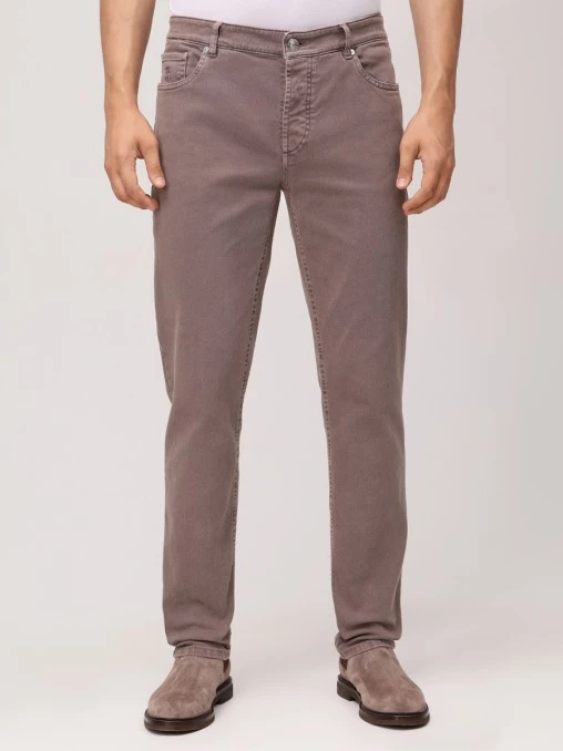 Брюки Traditional Fit хлопковые BRUNELLO CUCINELLI