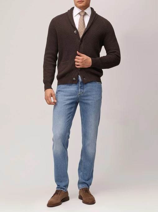 Джинсы Slim Fit хлопковые BRUNELLO CUCINELLI