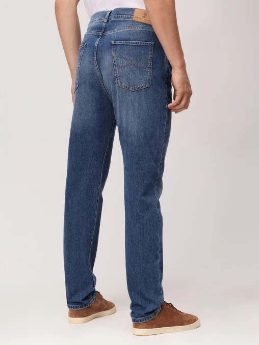 Джинсы Slim Fit хлопковые BRUNELLO CUCINELLI