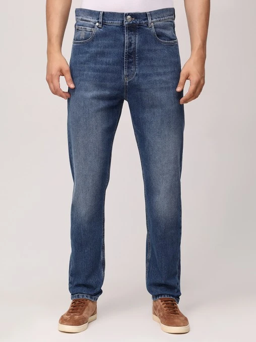 Джинсы Slim Fit хлопковые BRUNELLO CUCINELLI