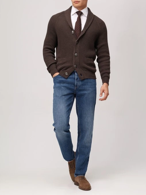 Джинсы Traditional Fit хлопковые BRUNELLO CUCINELLI