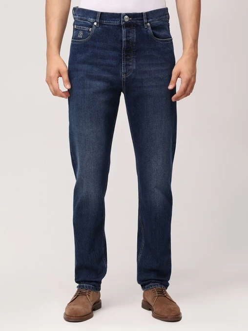 Джинсы Slim Fit хлопковые BRUNELLO CUCINELLI