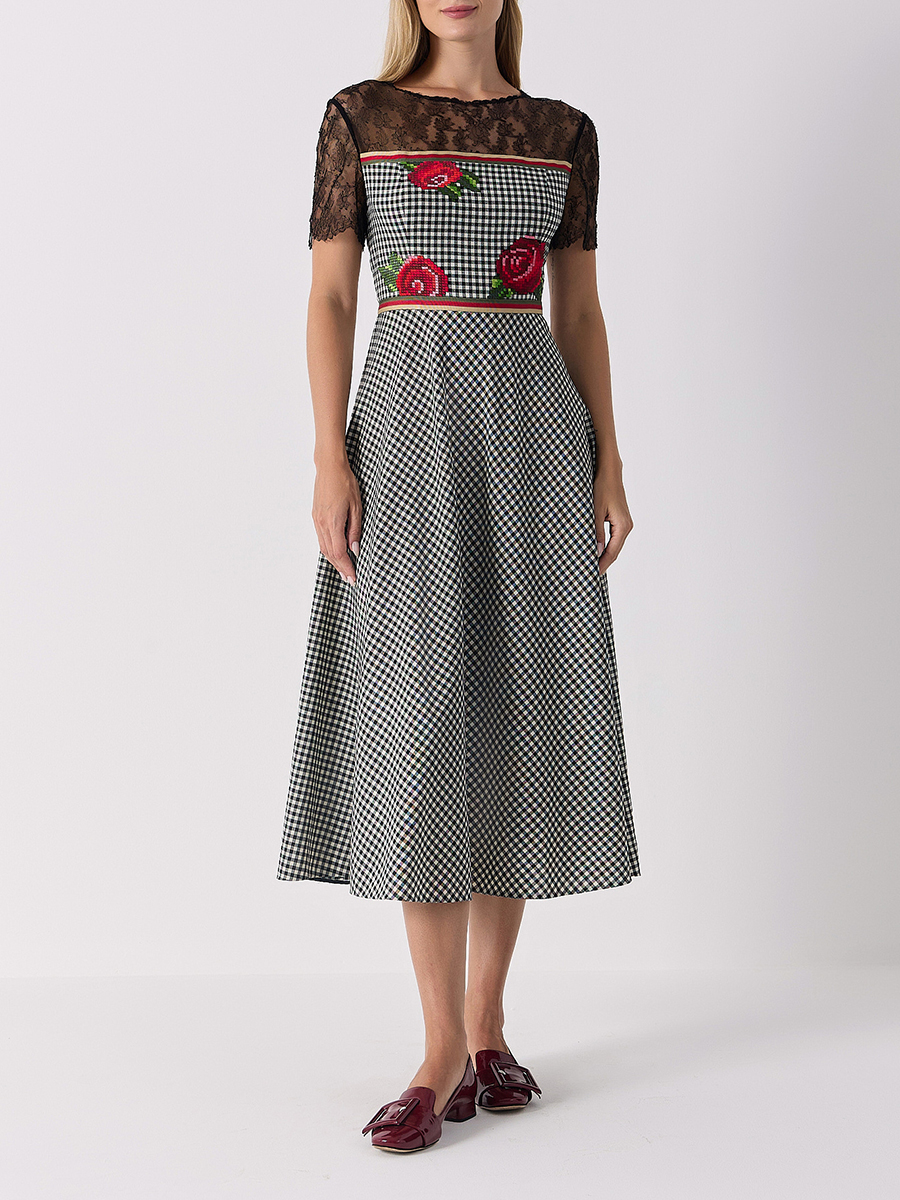 Платье из шерсти и шелка