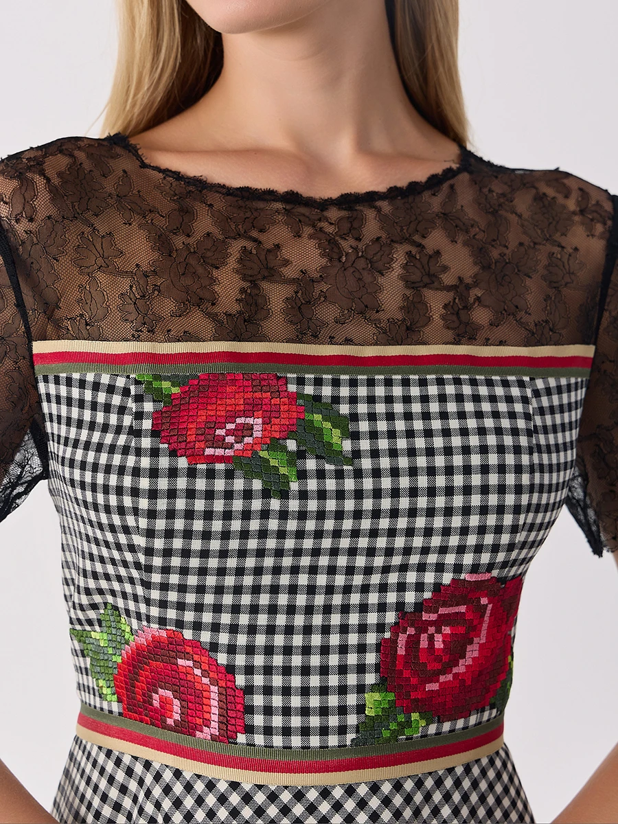 Платье из шерсти и шелка