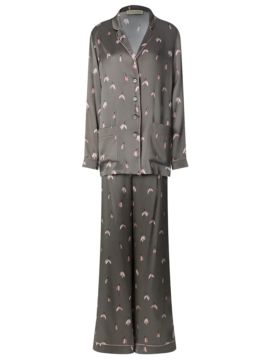 Пижама шелковая Подснежники