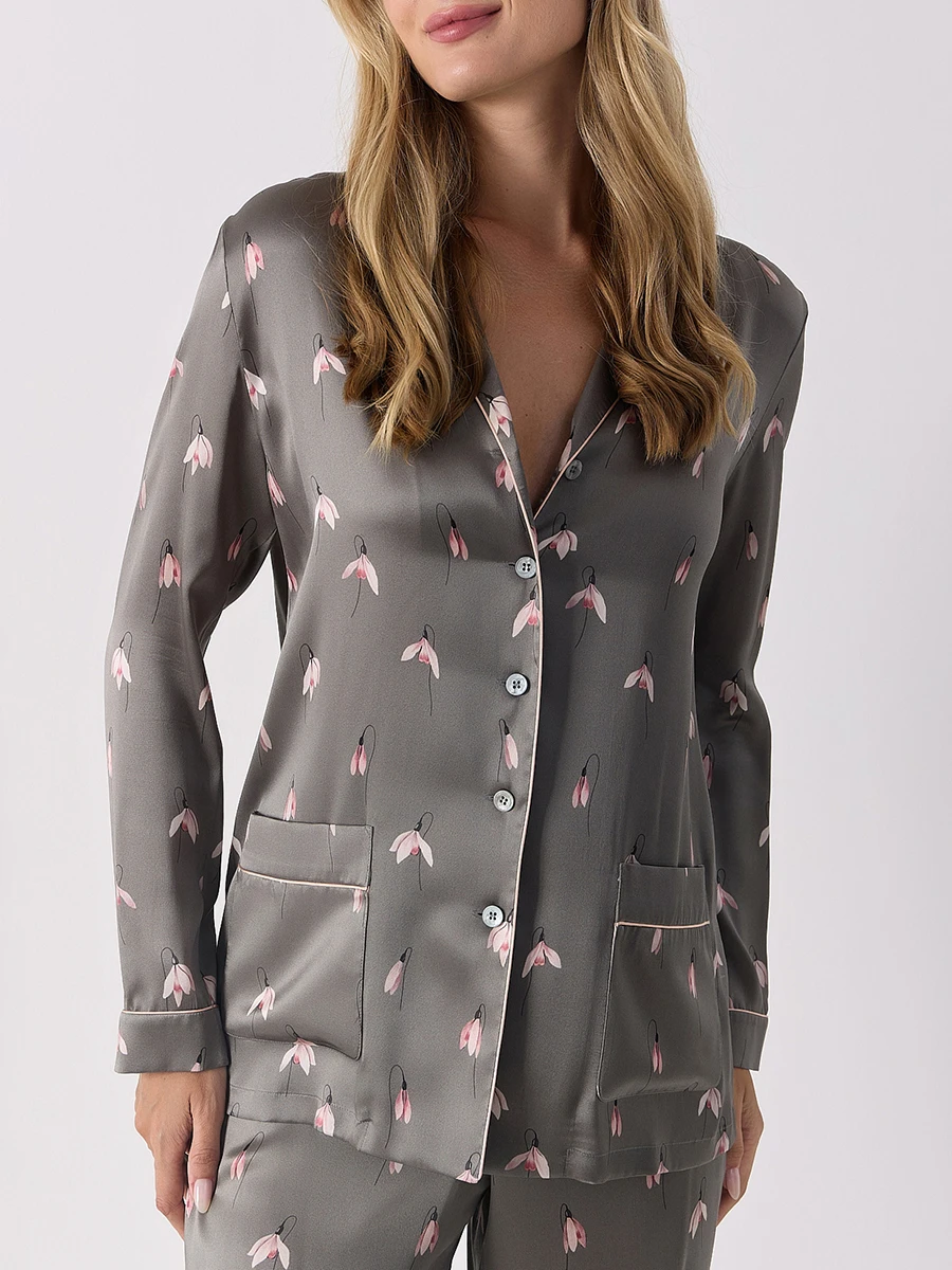 Пижама шелковая Подснежники