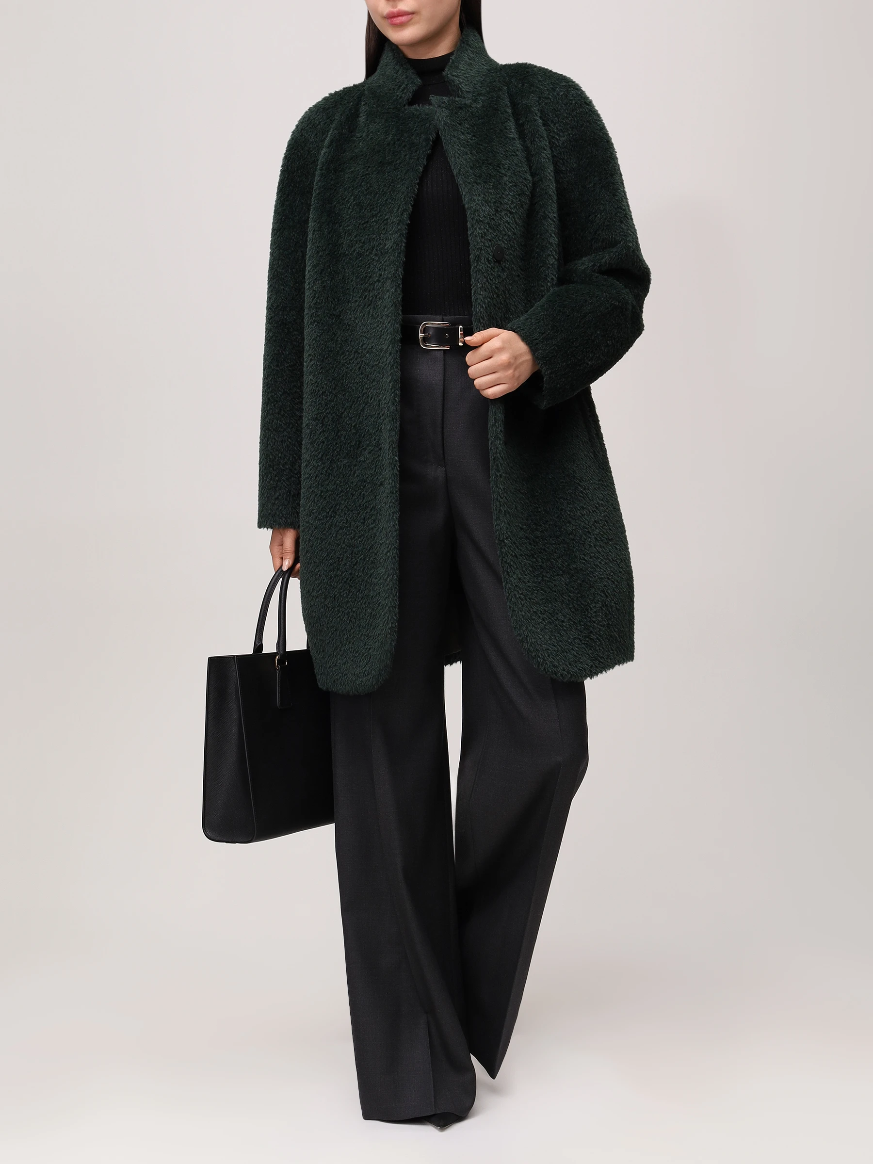 Пальто из шерсти сури альпака