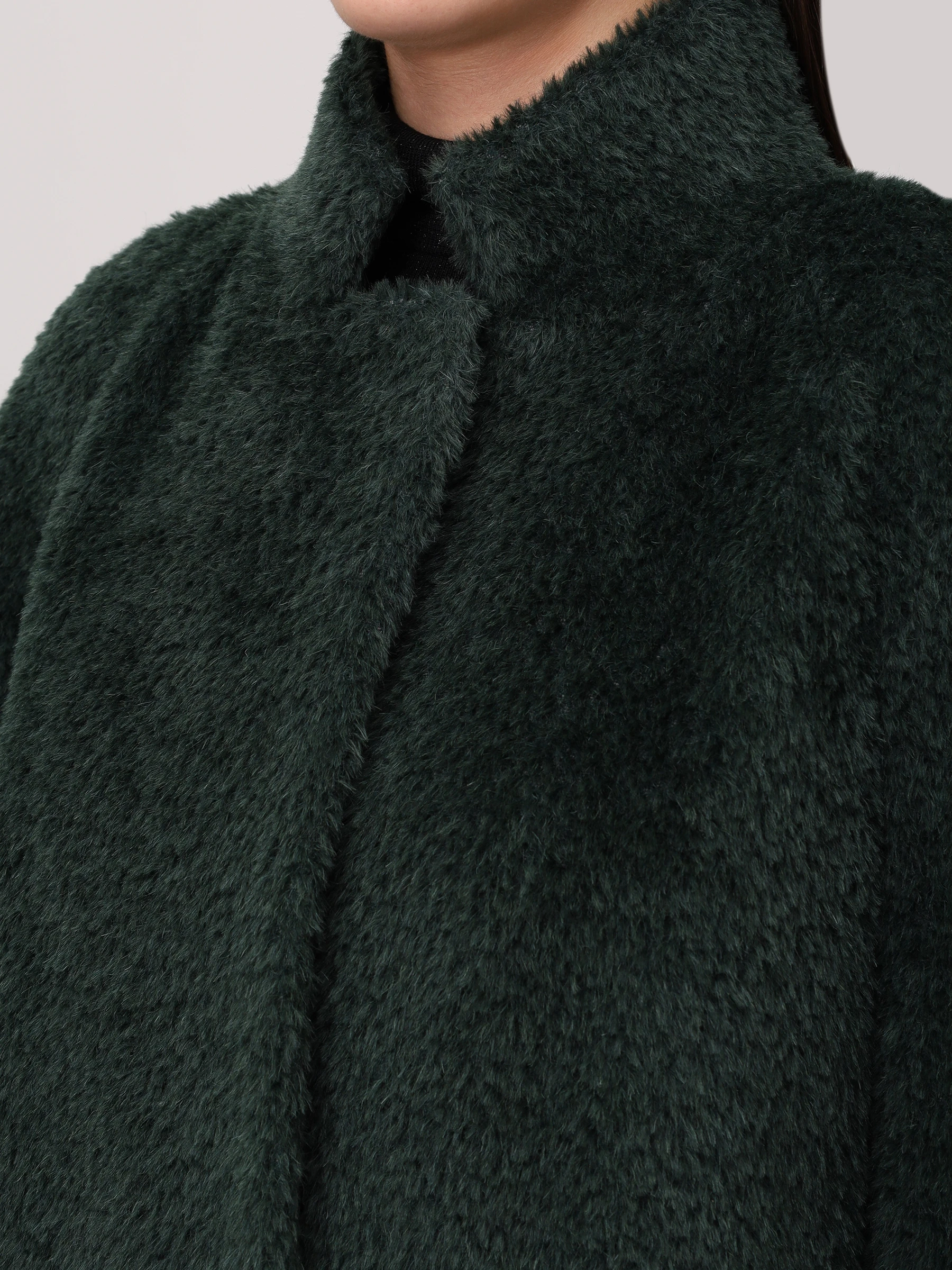 Пальто из шерсти сури альпака