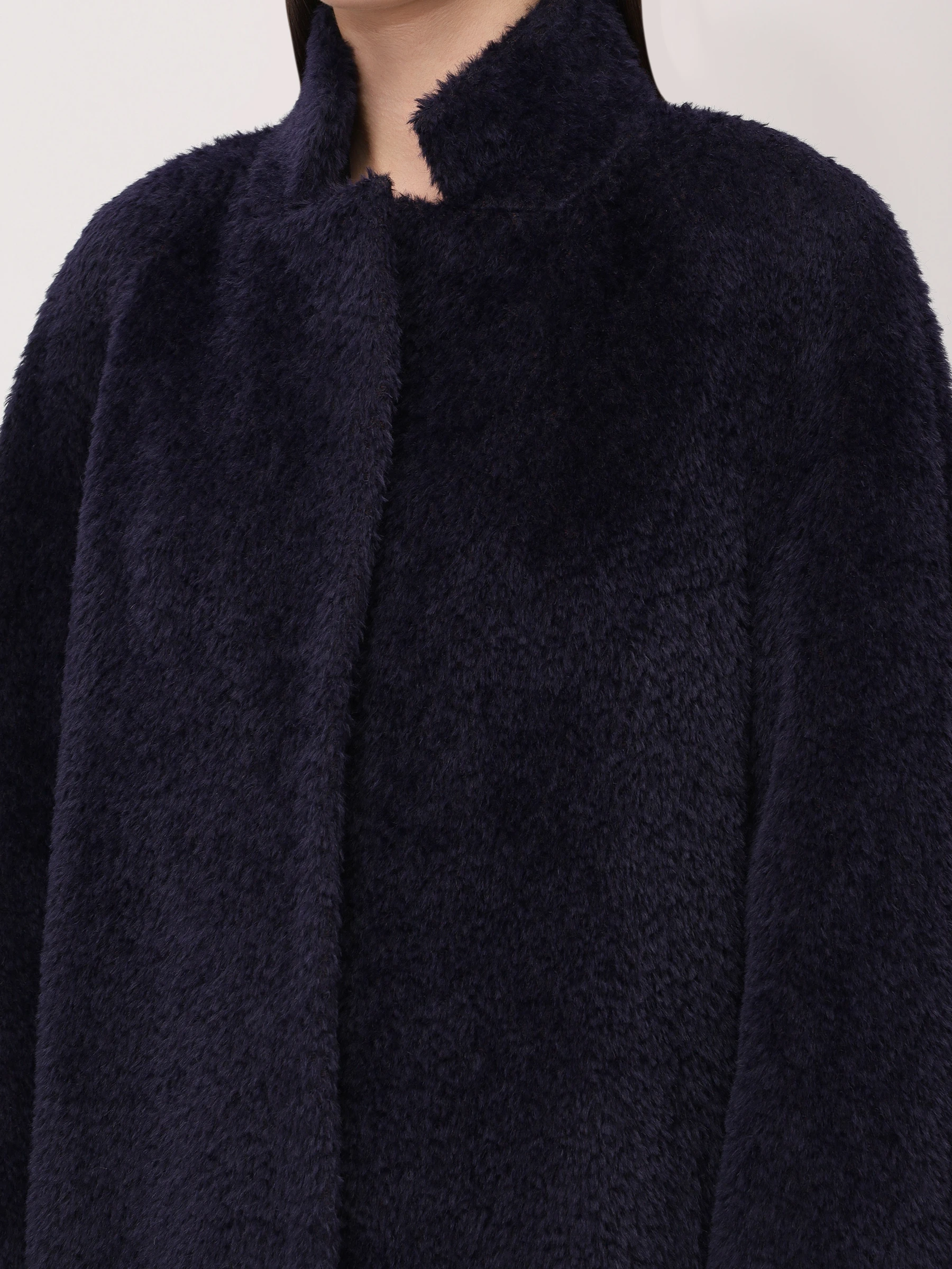 Пальто из шерсти сури альпака