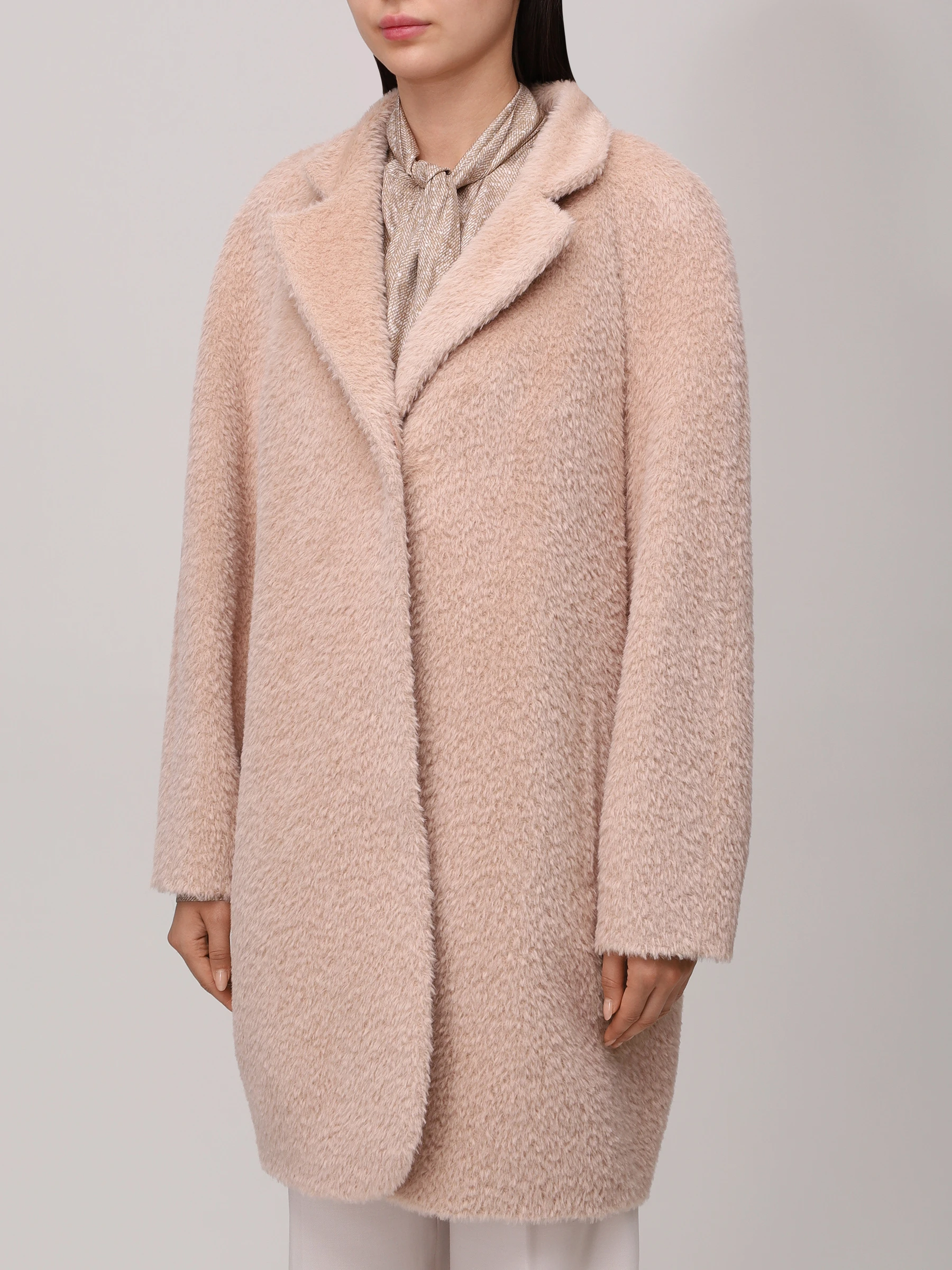 Пальто из шерсти сури альпака