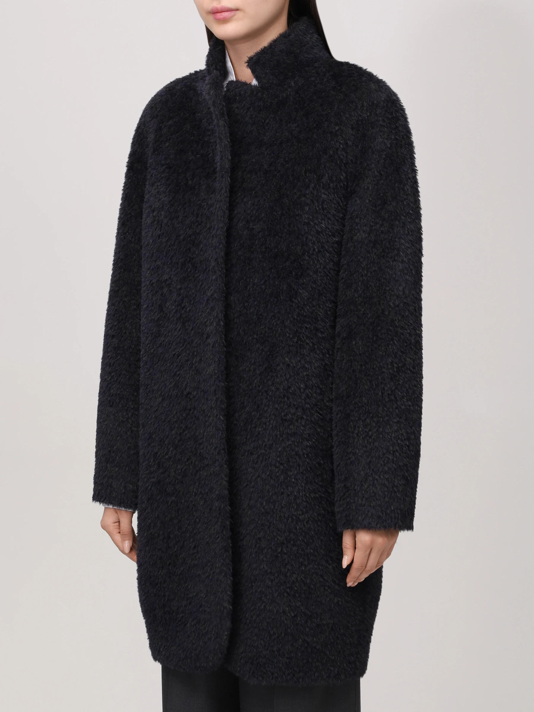 Пальто из шерсти сури альпака