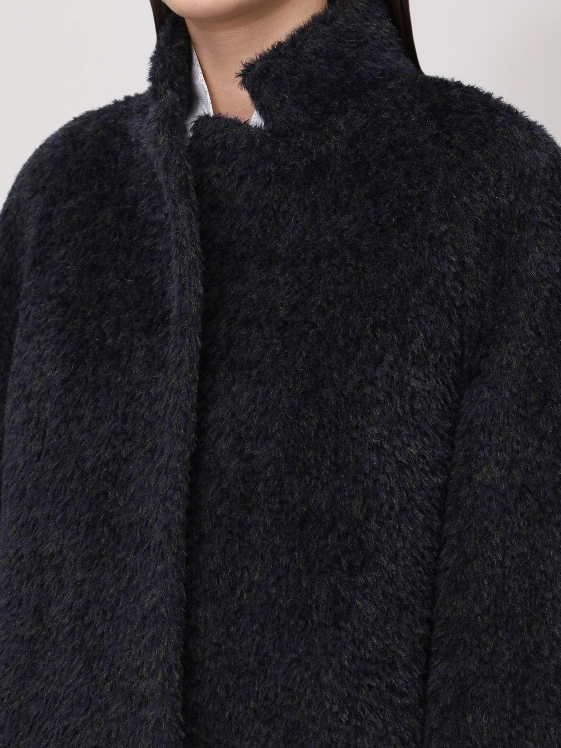 Пальто из шерсти сури альпака