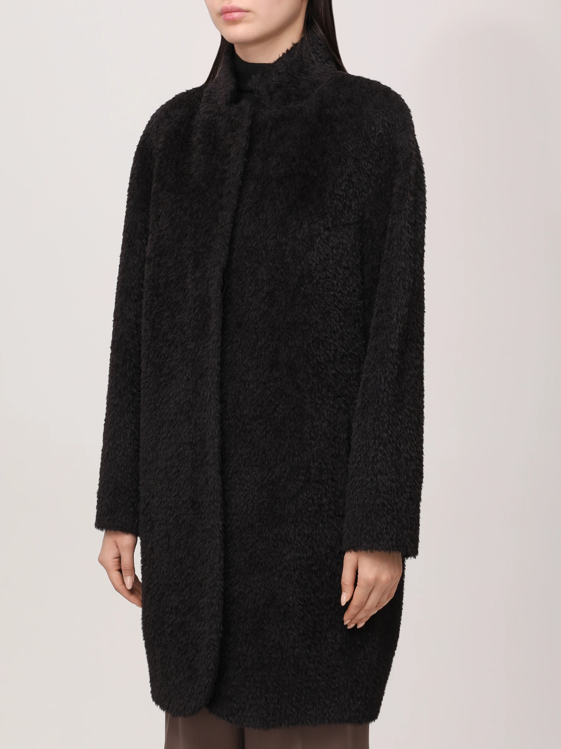 Пальто из шерсти сури альпака