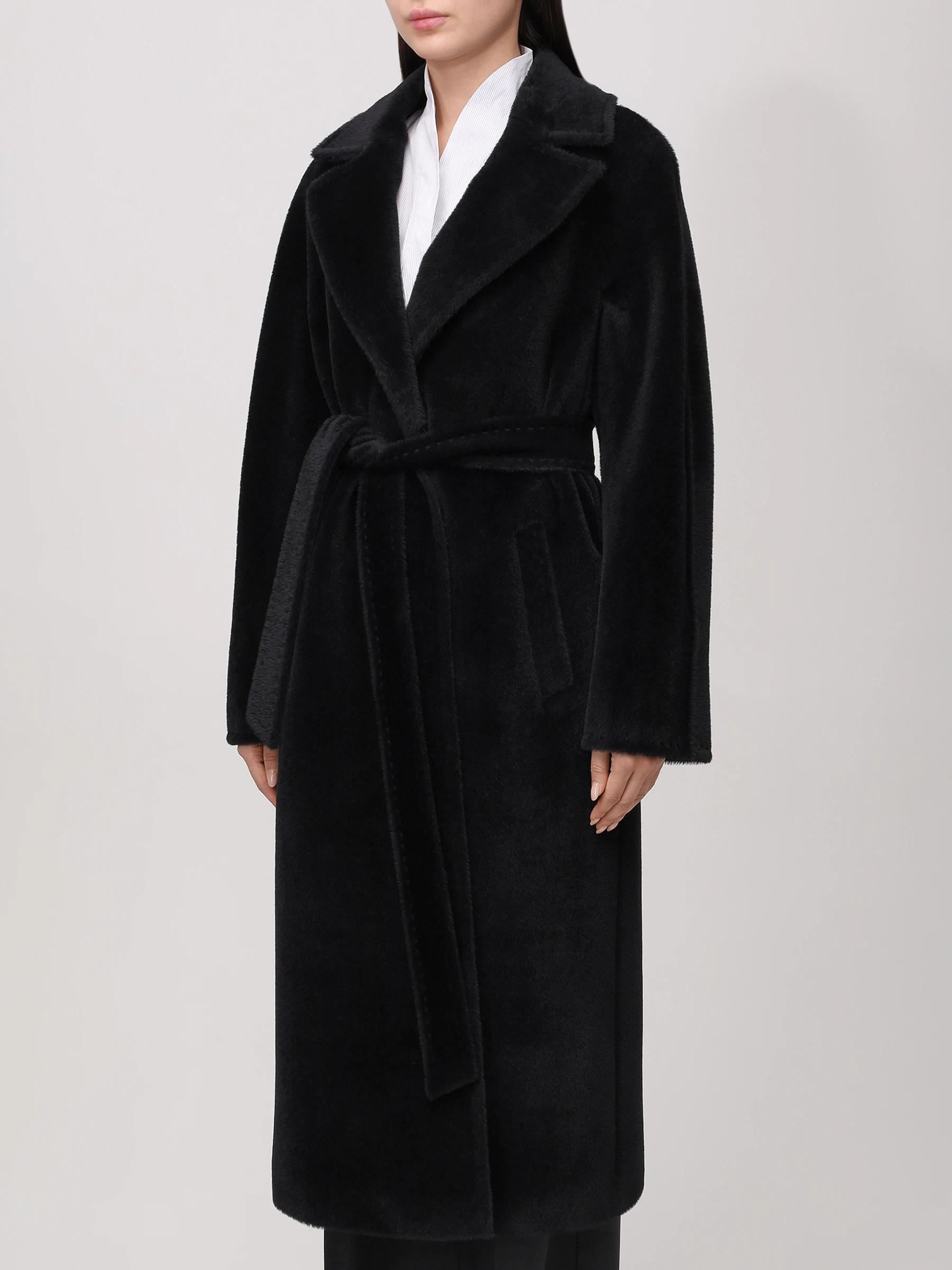 Пальто из шерсти сури альпака