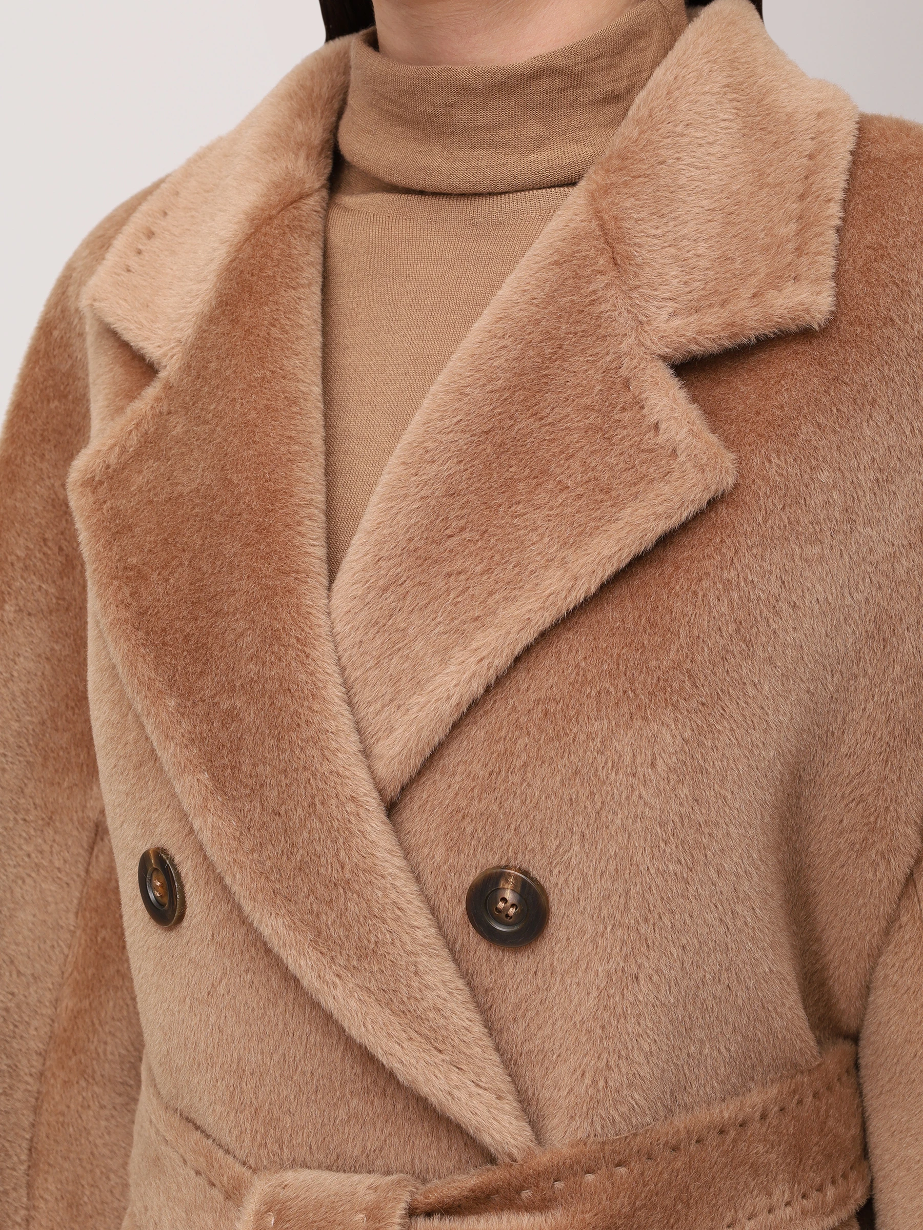 Пальто из шерсти беби альпака