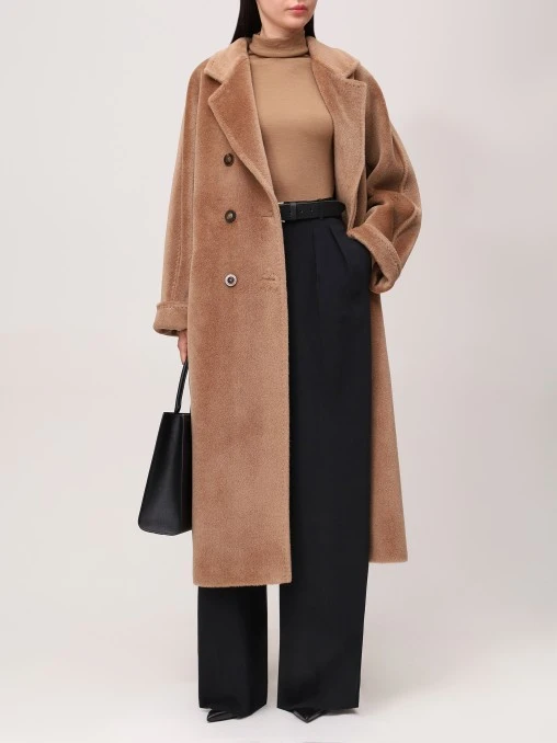 Пальто из шерсти беби альпака ELISABETTA