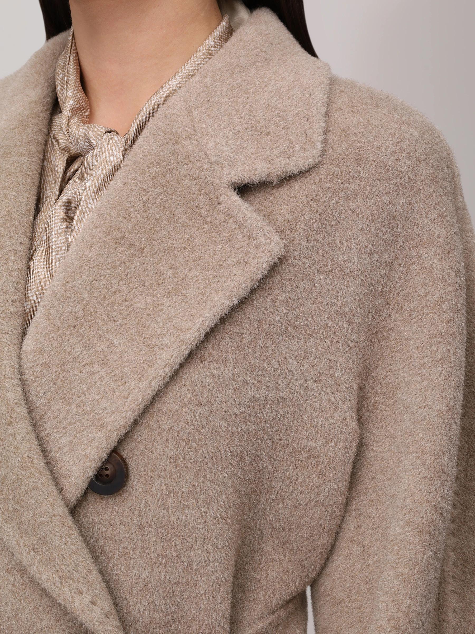 Пальто из шерсти сури альпака