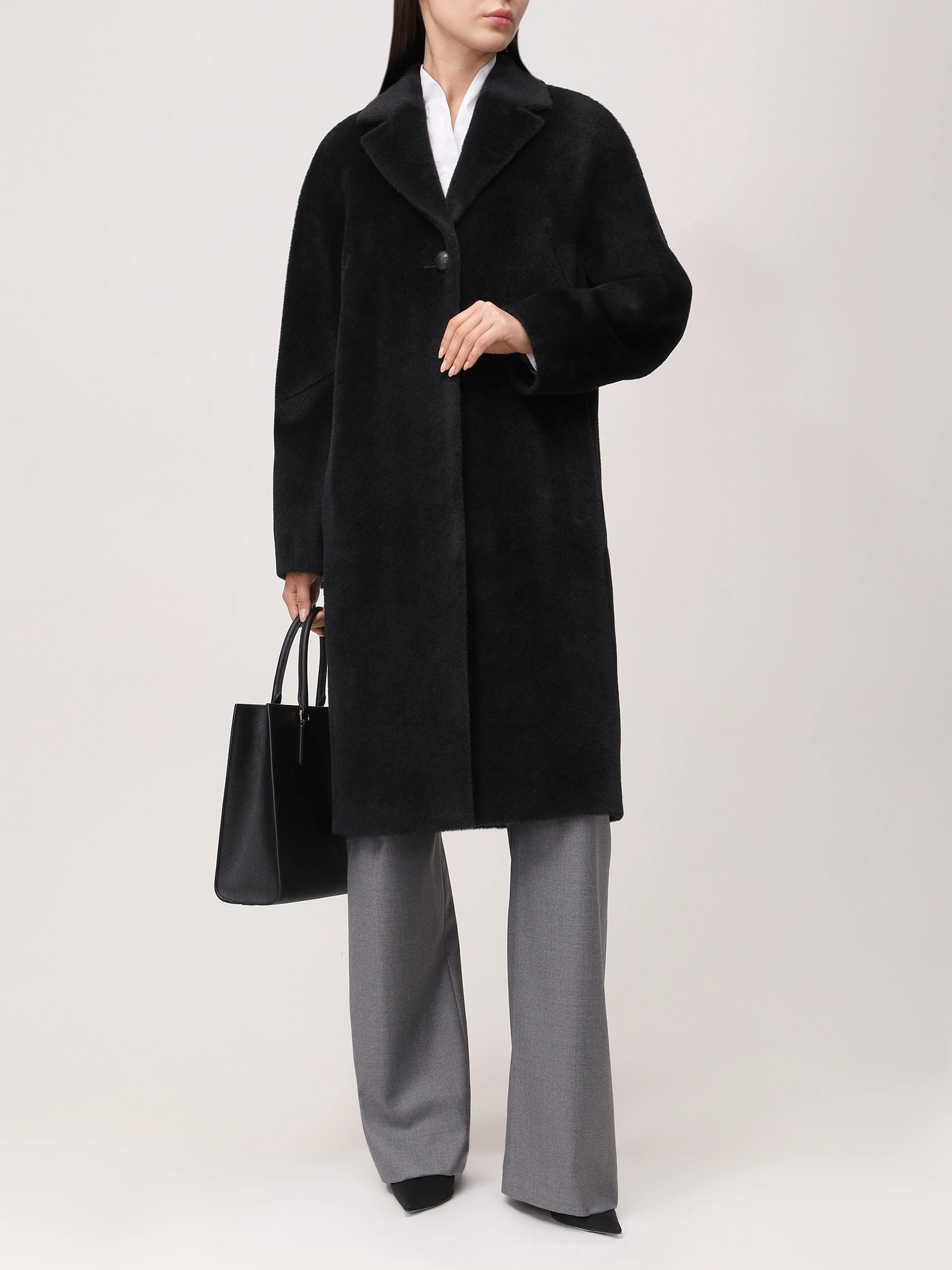 Пальто из шерсти альпака