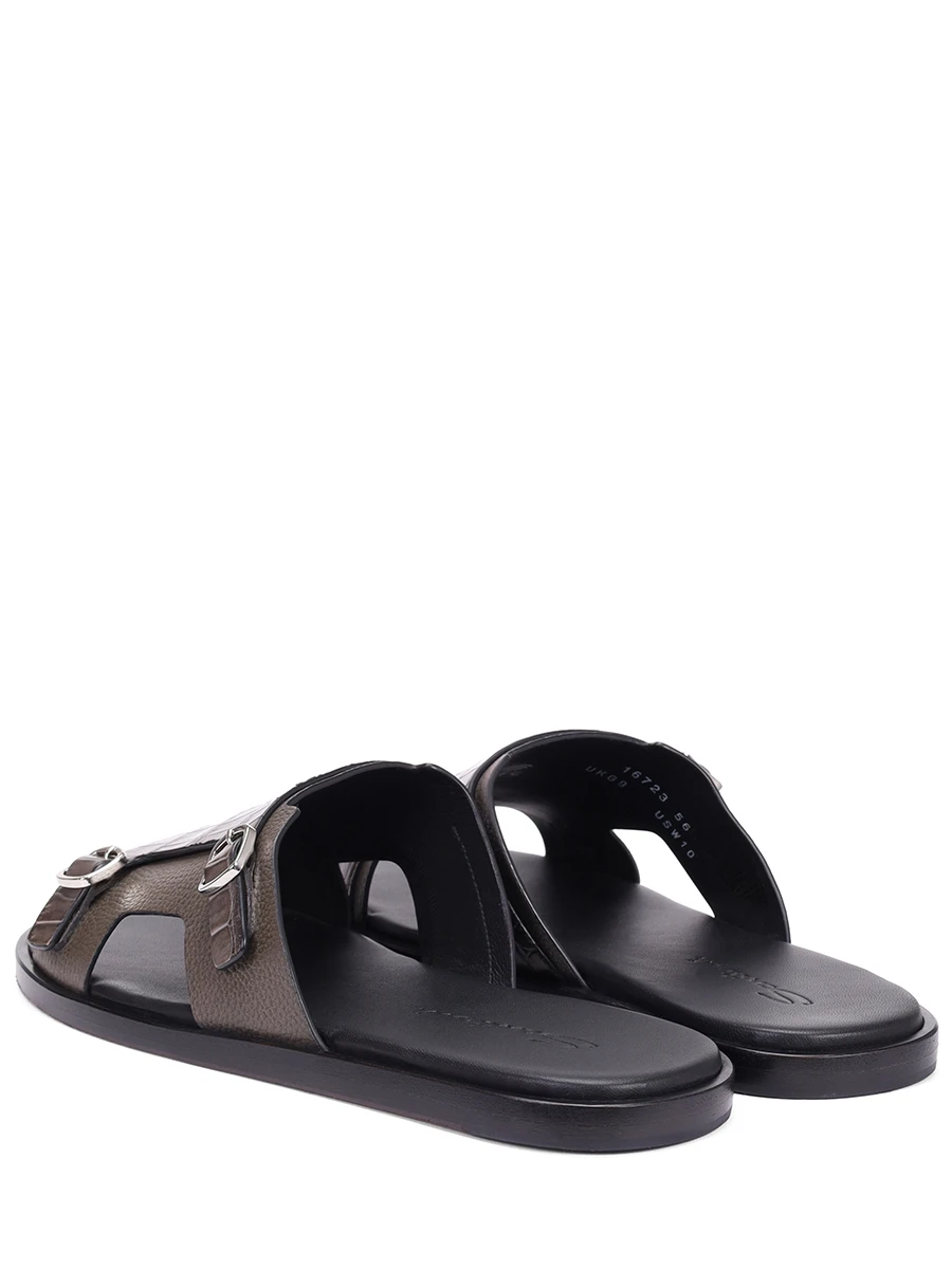 Шлепанцы с отделкой из кожи аллигатора