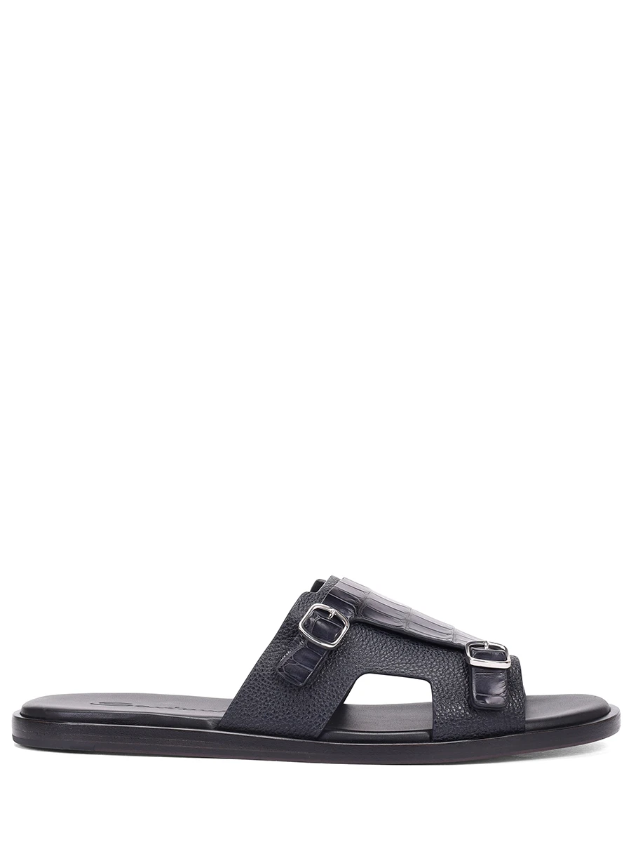 Шлепанцы с отделкой из кожи аллигатора