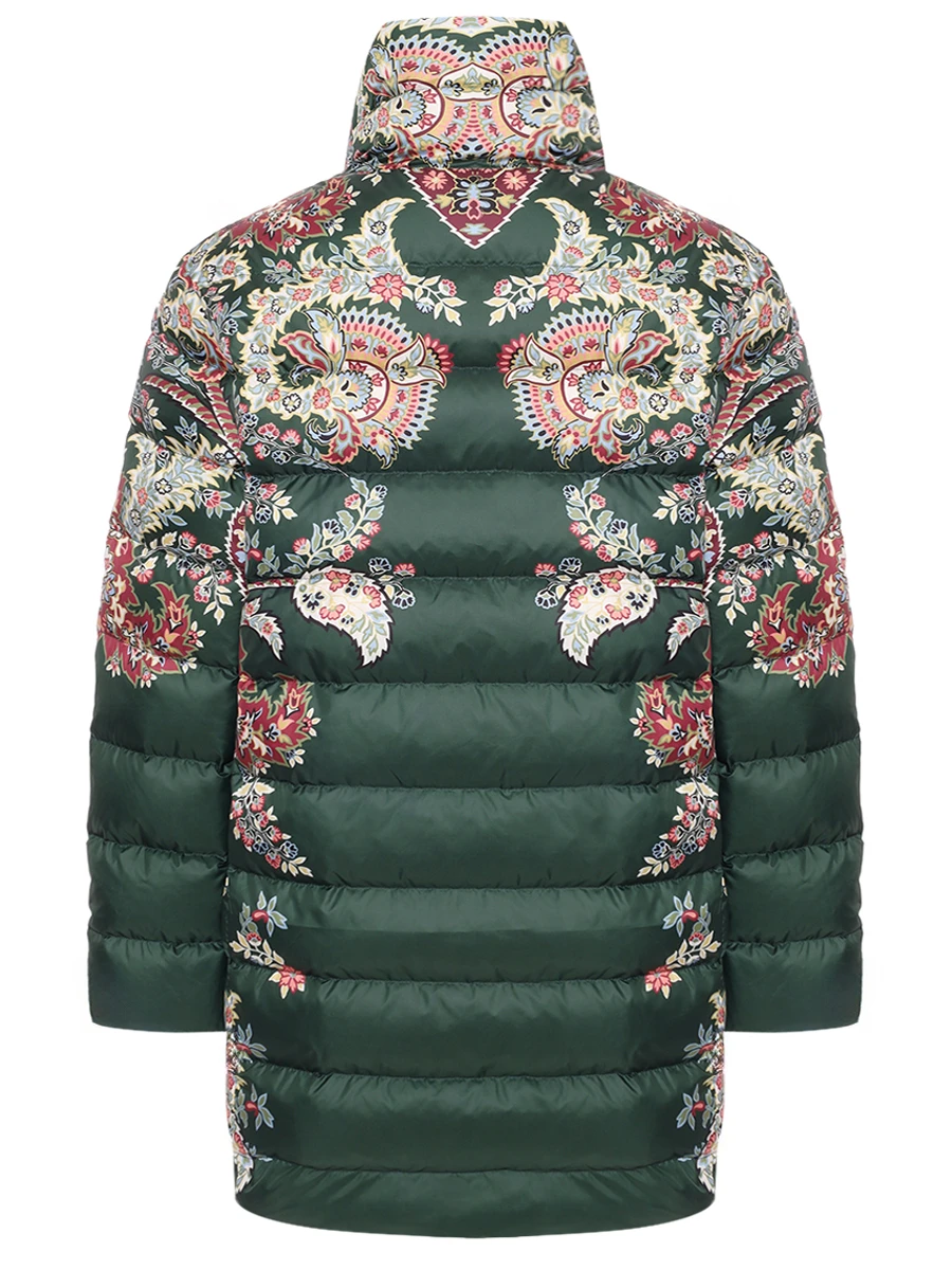 Пуховик стеганый с принтом