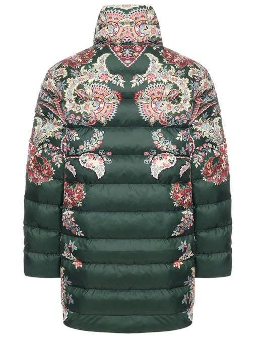 Пуховик стеганый с принтом ETRO