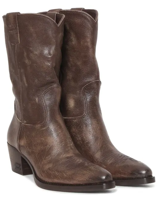 Казаки кожаные MIU MIU