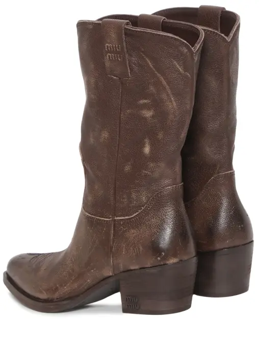 Казаки кожаные MIU MIU