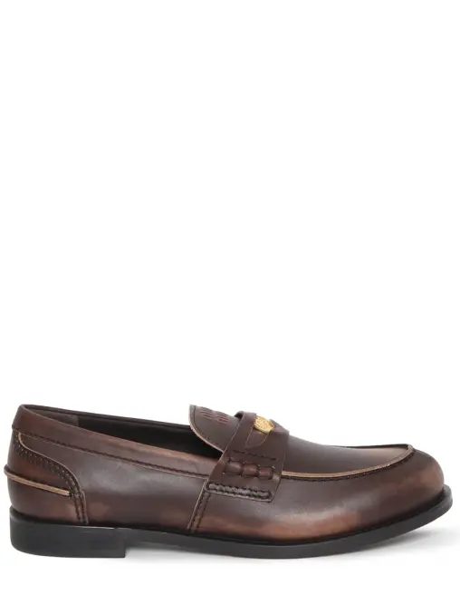 Лоферы кожаные MIU MIU