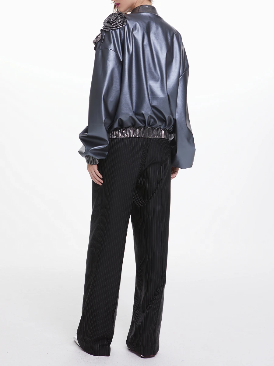 Бомбер Art Flowers Grey