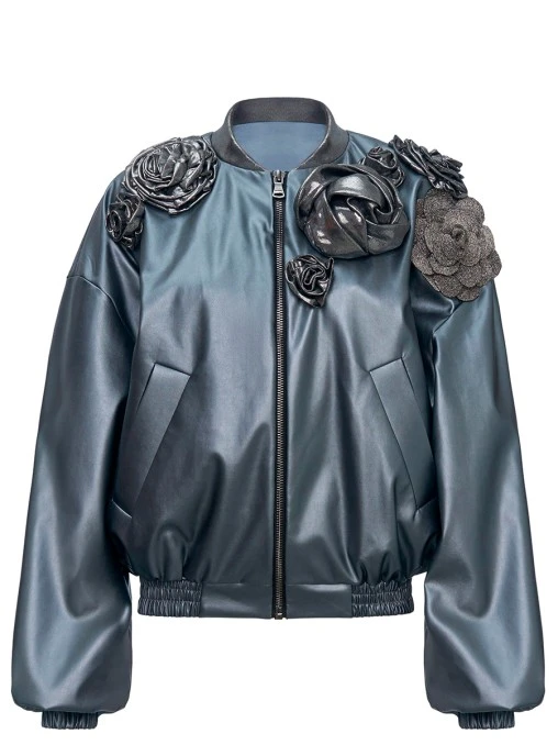 Бомбер Art Flowers Grey SHUSTERMAN