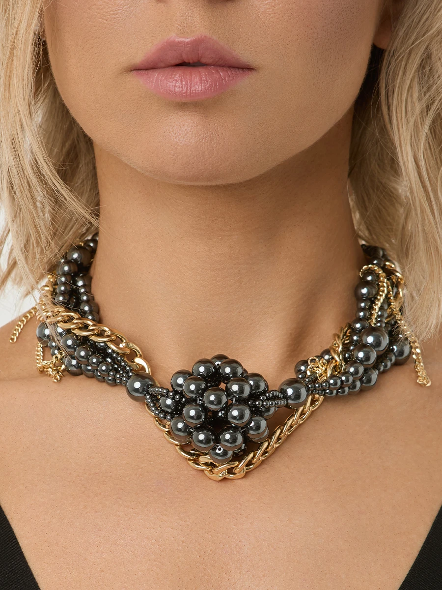 Колье Hematite Pearl