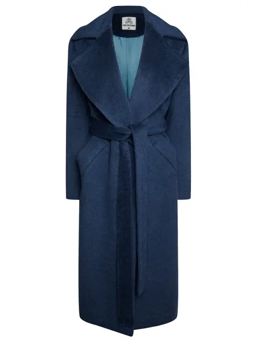 Пальто из шерсти и ангоры Twilight Blue SHUSTERMAN