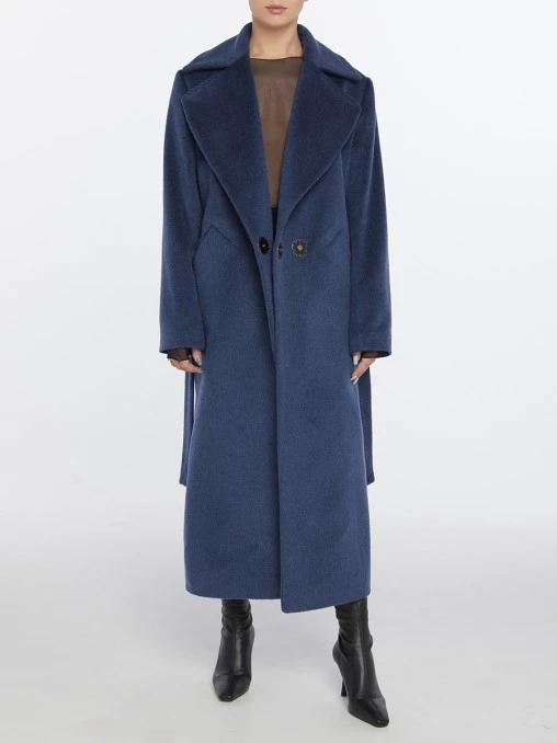 Пальто из шерсти и ангоры Twilight Blue SHUSTERMAN