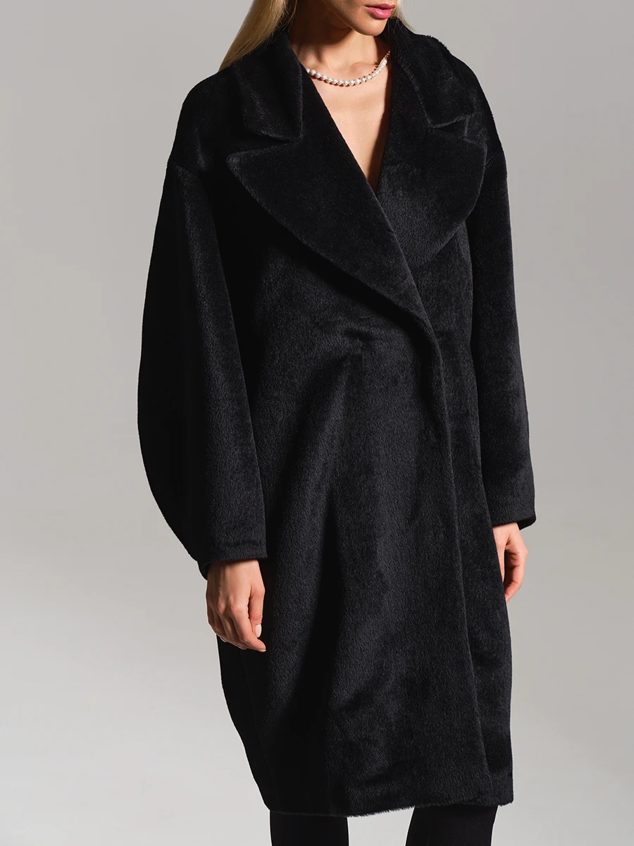 Пальто-кокон из шерсти альпака