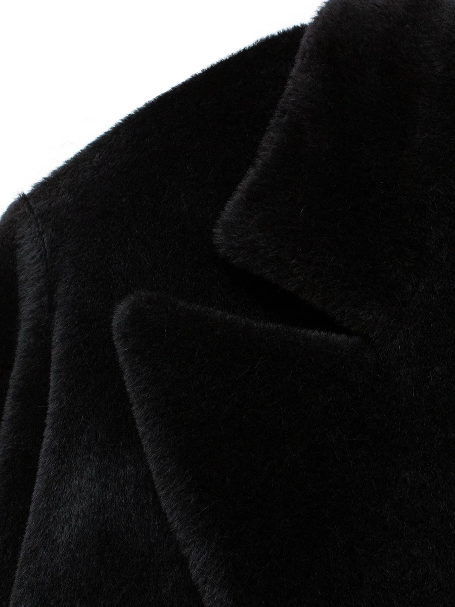 Пальто-кокон из шерсти альпака