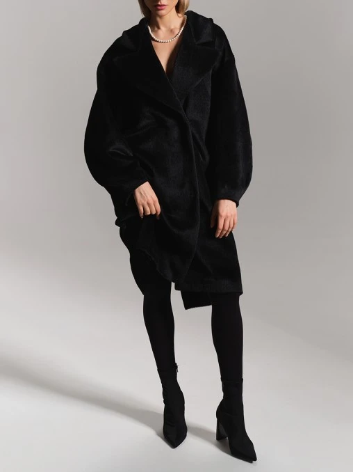 Пальто-кокон из шерсти альпака AMMONIT