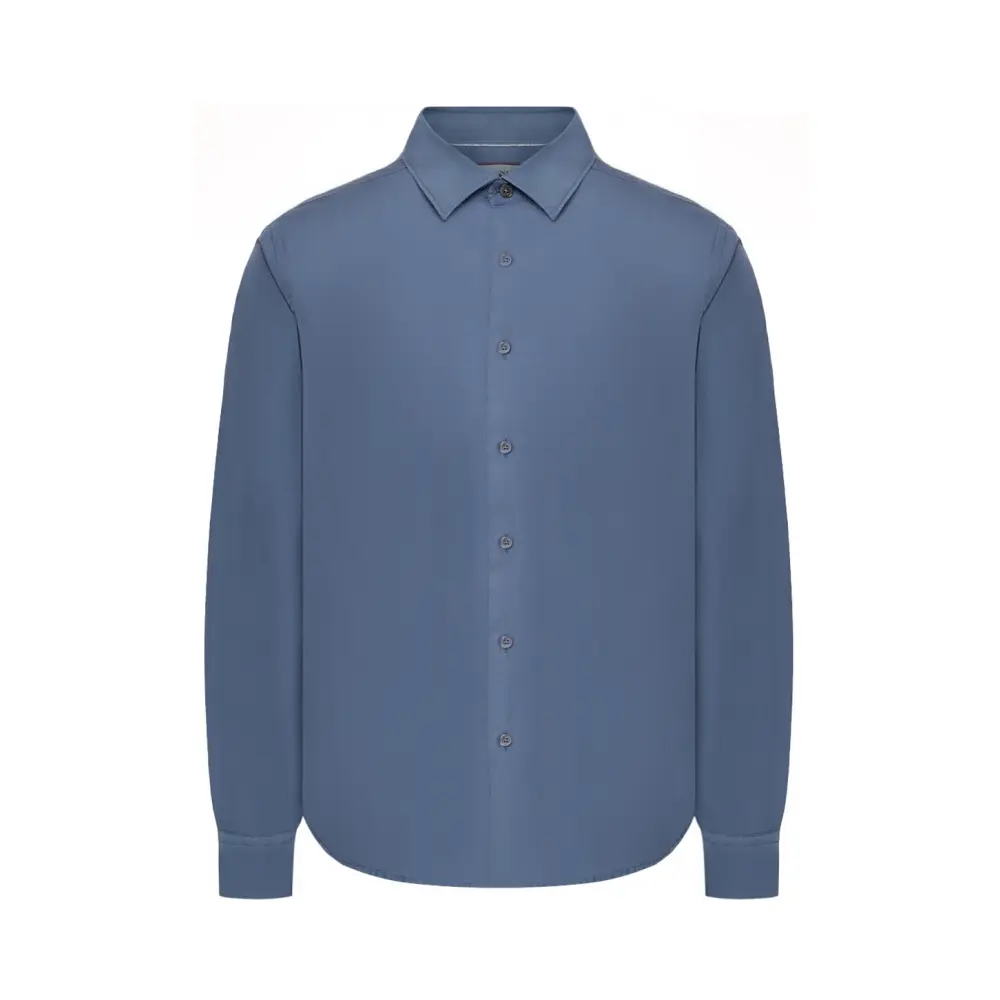 Рубашка Regular Fit из хлопка и шелка