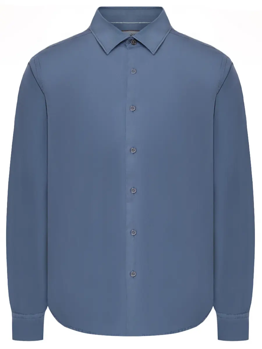 Рубашка Regular Fit из хлопка и шелка