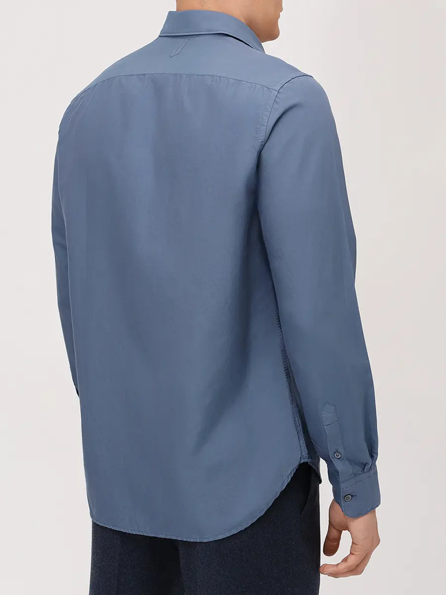 Рубашка Regular Fit из хлопка и шелка