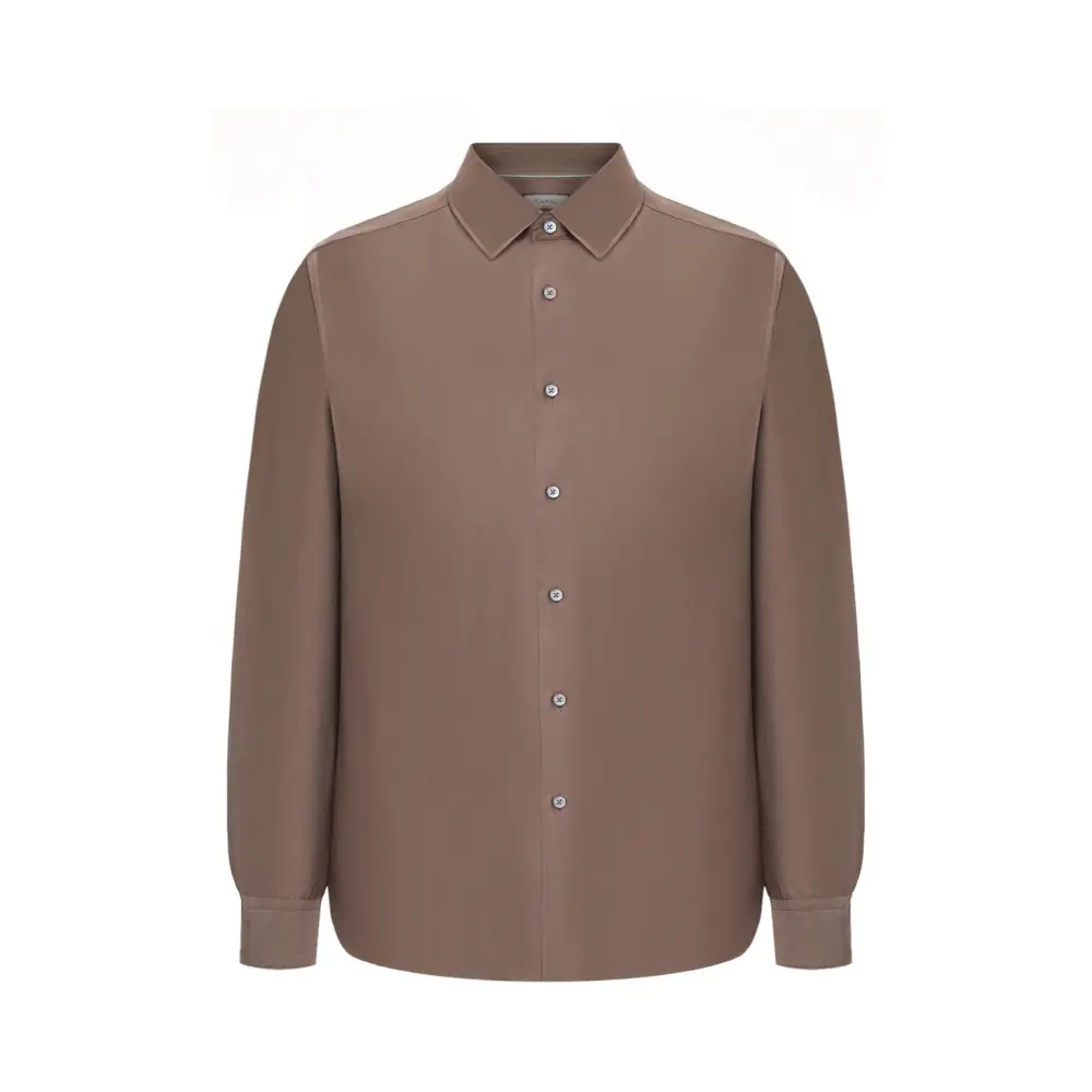 Рубашка Regular Fit из хлопка и шелка