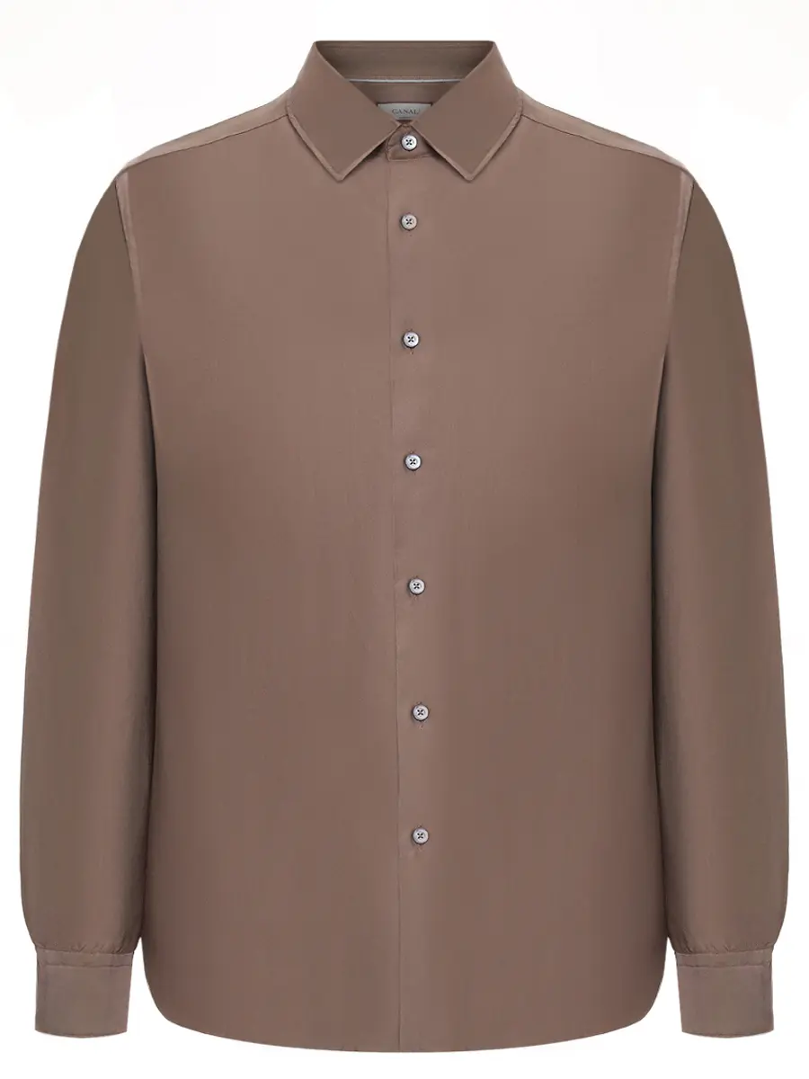 Рубашка Regular Fit из хлопка и шелка