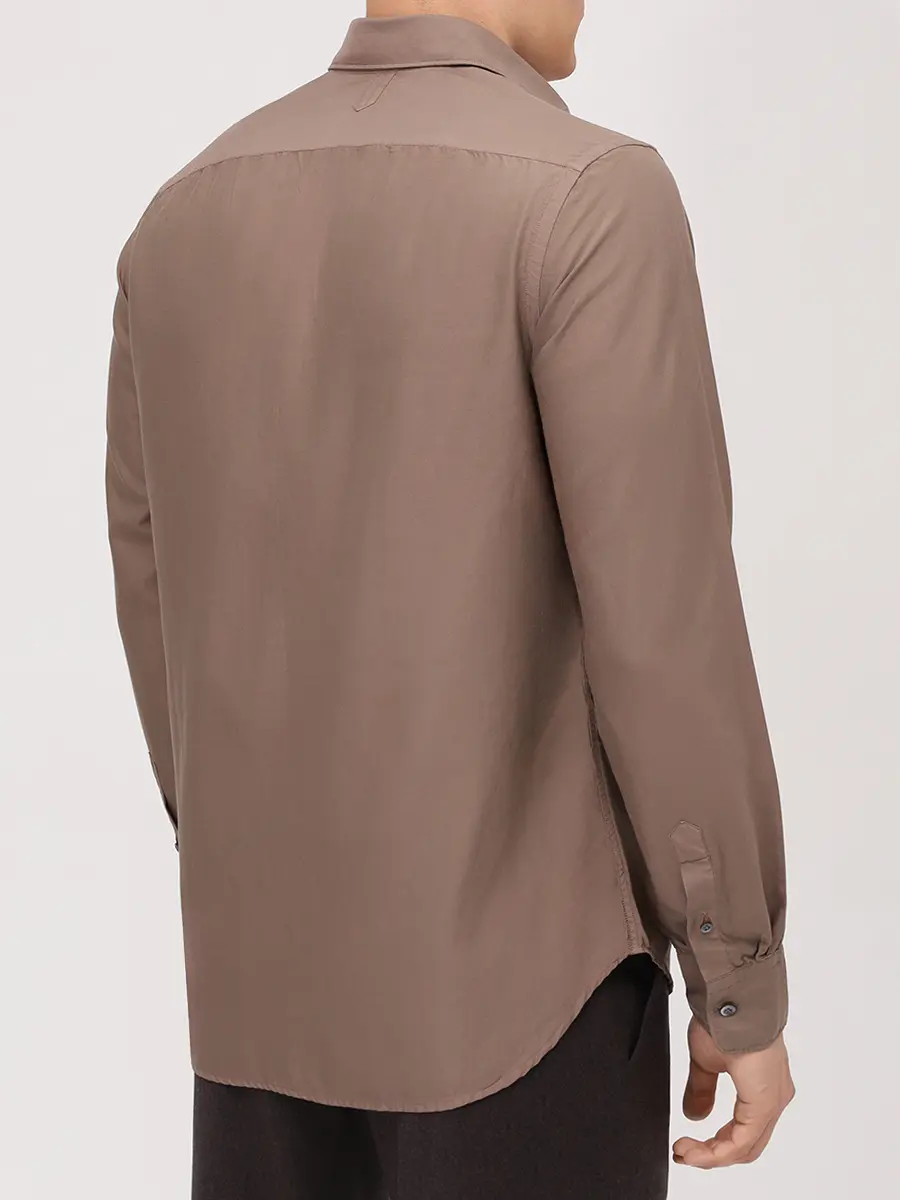 Рубашка Regular Fit из хлопка и шелка