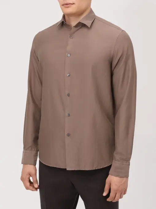 Рубашка Regular Fit из хлопка и шелка CANALI