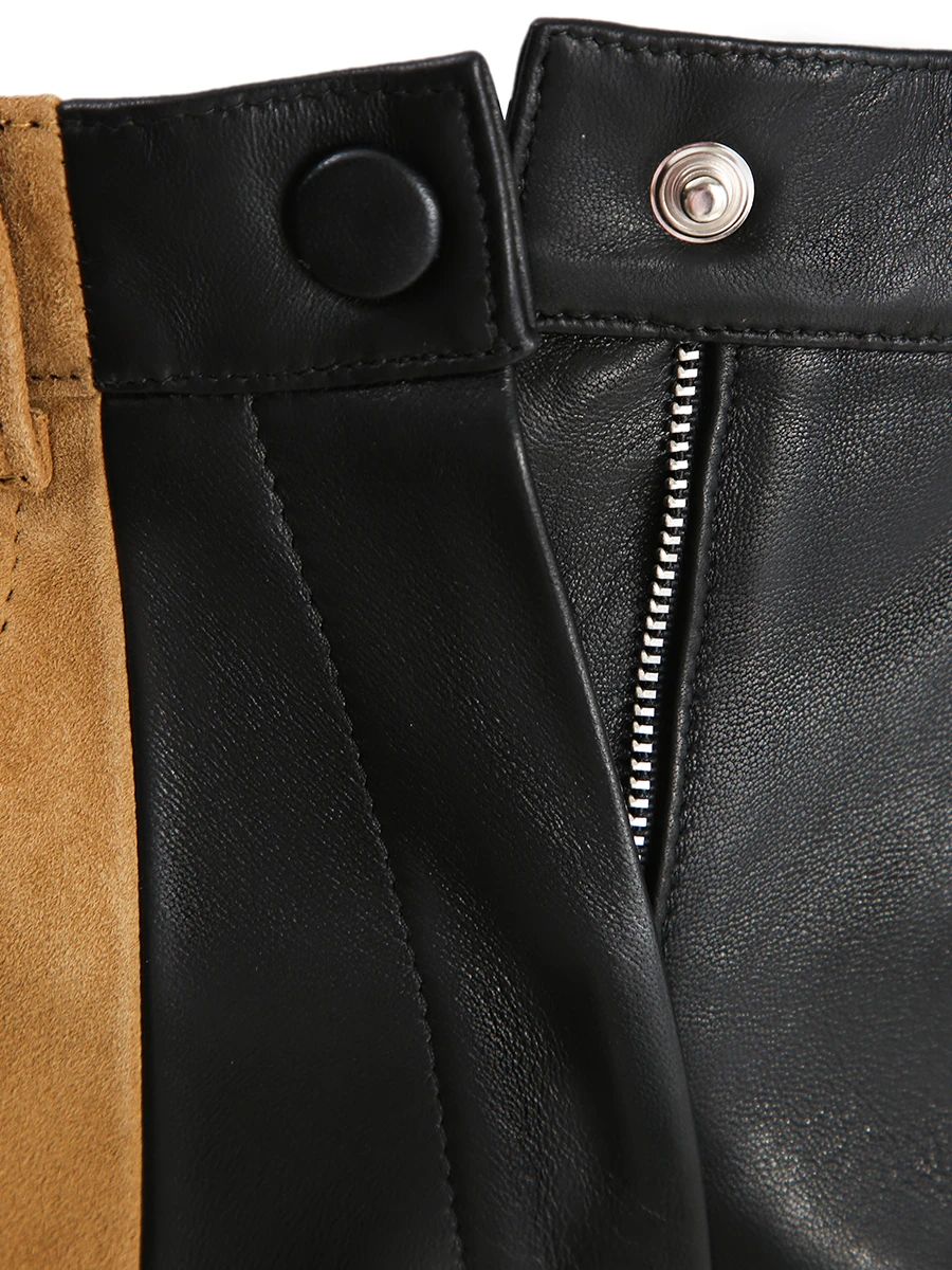 Брюки из кожи и замши