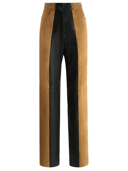 Брюки из кожи и замши GODS OF FAME