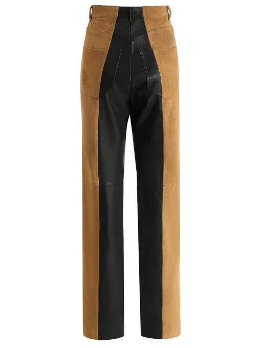 Брюки из кожи и замши GODS OF FAME