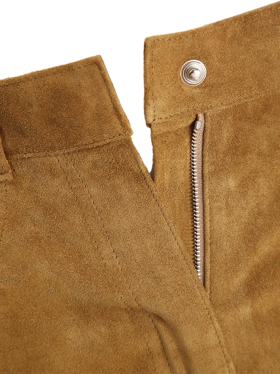 Брюки из замши